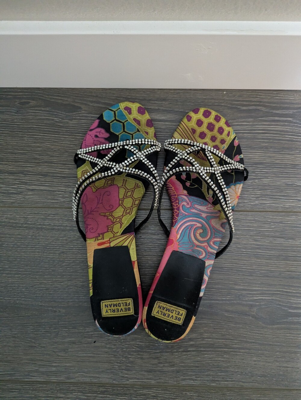 Beverly Feldman Rhinestone Sandals